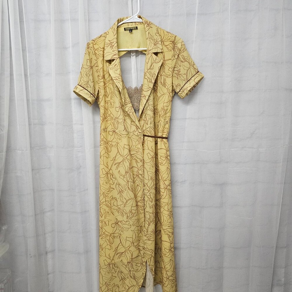 Honey Punch Dress Yellow Maxi Wrap Boho Cottage M - Picture 5 of 9